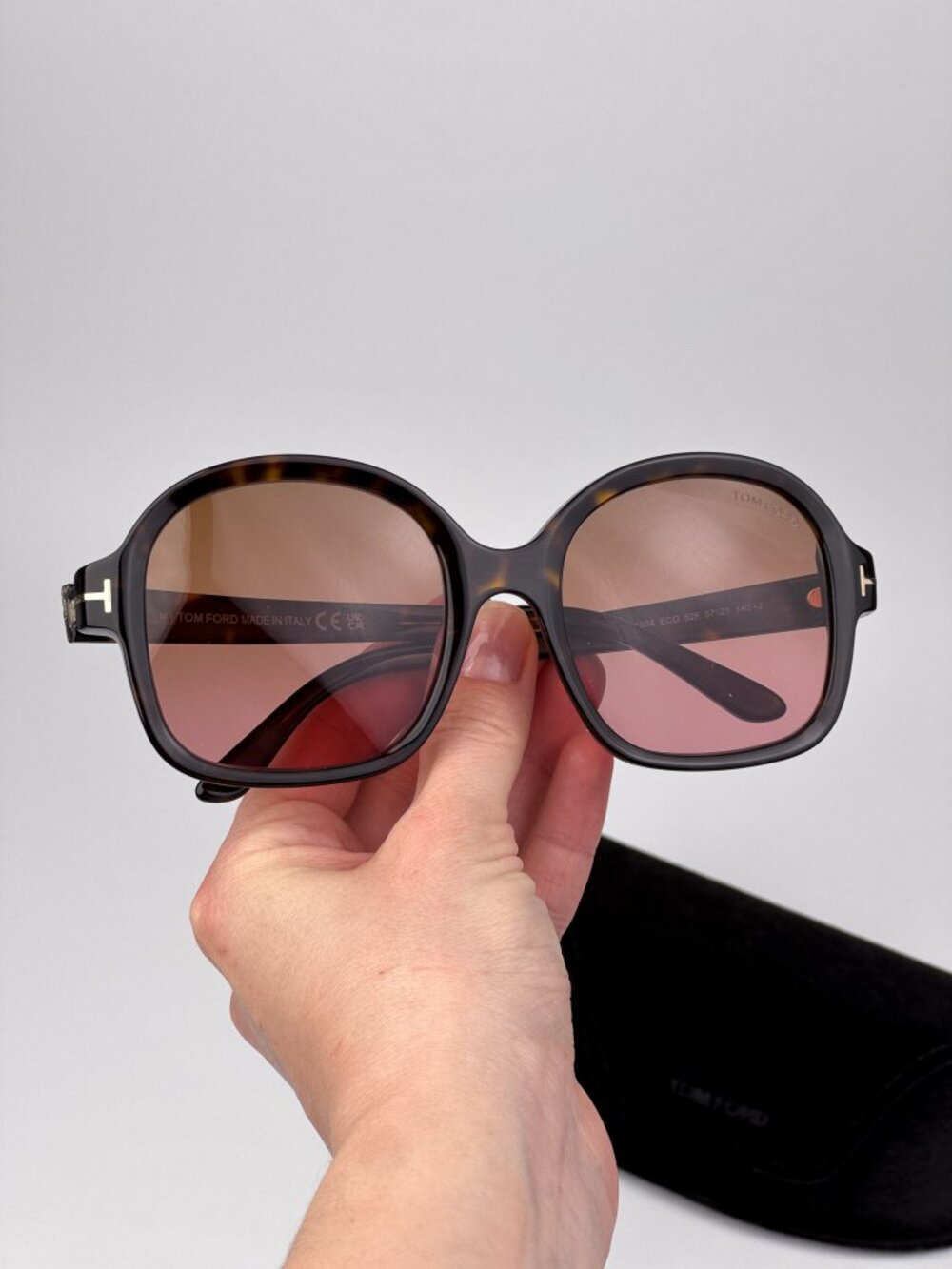 Tom Ford HANLEY FT1034/S 52F Sunglasses Havana Oversized Round Square Brown